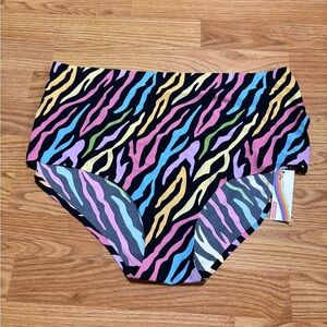 Cheek Boss Colorful Zebra Print High-Waisted 4XL NWT